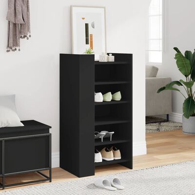 vidaXL Mueble zapatero madera de ingeniería negro 52x37,5x100 cm