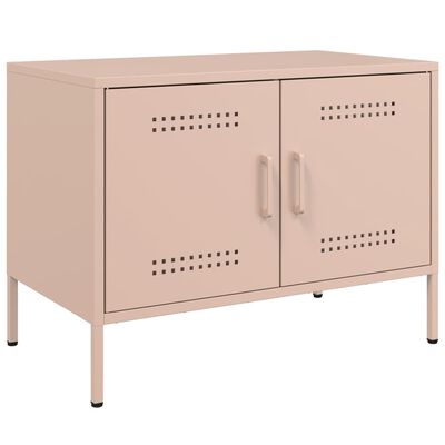 vidaXL Mueble de TV acero rosa 68x39x50,5 cm