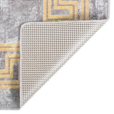 vidaXL Alfombra lavable antideslizante gris y dorado 150x230 cm