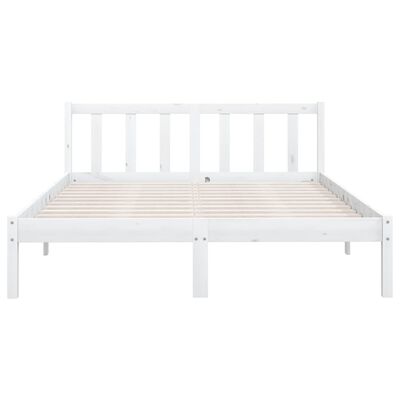 vidaXL Estructura de cama de madera de pino maciza blanca 140x190 cm