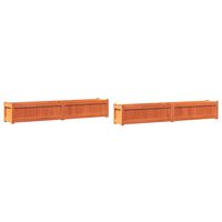 vidaXL Jardineras de exterior 2 uds madera maciza de pino marrón cera