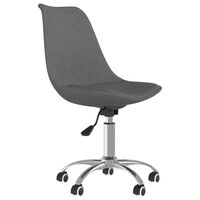 vidaXL Silla de oficina giratoria tela gris oscuro