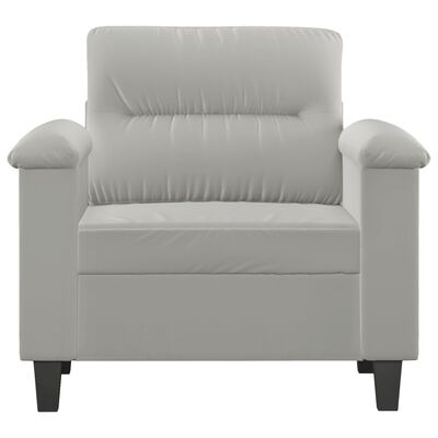 vidaXL Sillón de tela microfibra gris claro 60 cm