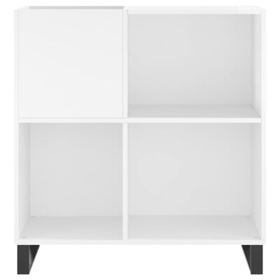 vidaXL Mueble discos madera contrachapada blanco brillo 84,5x38x89 cm