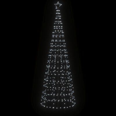 vidaXL Árbol de Navidad cono con estacas 570 LEDs blanco frío 300 cm