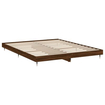 vidaXL Estructura de cama sin colchón madera marrón roble 160x200 cm