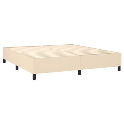 vidaXL Cama box spring colchón y luces LED tela crema 180x200 cm