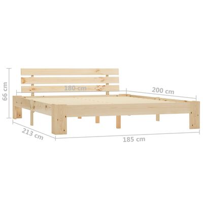 vidaXL Estructura de cama sin colchón madera maciza de pino 180x200 cm