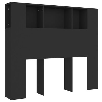 vidaXL Mueble cabecero negro 120x18,5x102,5 cm