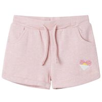 Pantalones cortos infantiles con cordón rosa claro mixto 92