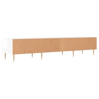 vidaXL Mueble de TV madera de ingeniería blanco brillo 150x36x30 cm