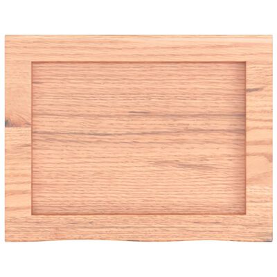 vidaXL Encimera baño madera maciza tratada marrón claro 40x30x(2-6) cm