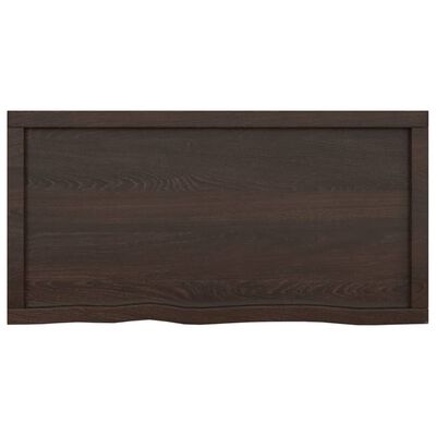 vidaXL Encimera de baño madera tratada marrón oscuro 100x50x(2-4) cm