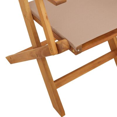 vidaXL Juego de bistro de 3 piezas tela y madera maciza taupe