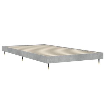 vidaXL Estructura de cama madera de ingeniería gris hormigón 90x190 cm