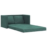 vidaXL Sofá cama de suelo 2 en 1 terciopelo verde oscuro 122x204x55 cm