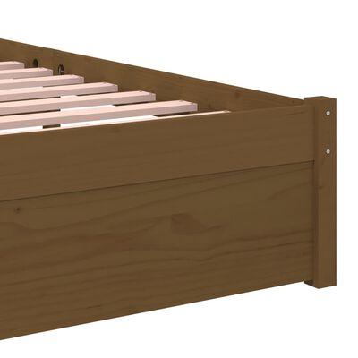 vidaXL Estructura de cama madera maciza marrón miel 90x190 cm