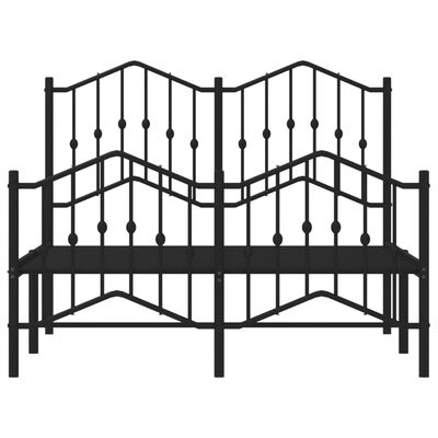 vidaXL Estructura cama sin colchón con estribo metal negro 120x190 cm