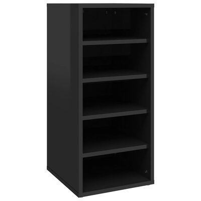 vidaXL Muebles zapateros 2 uds contrachapado negro brillo 31,5x35x70cm