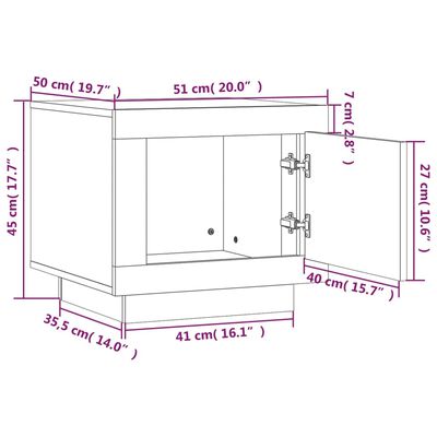 vidaXL Mesa de centro madera de ingeniería gris Sonoma 51x50x45 cm