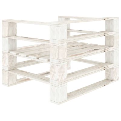 vidaXL Juego de muebles de palés para jardín 7 piezas madera blanco