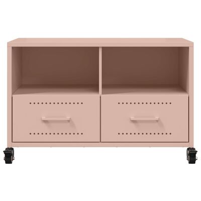 vidaXL Mueble de TV acero rosa 68x39x43,5 cm