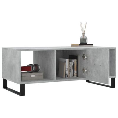 vidaXL Mesa de centro madera contrachapada gris hormigón 102x50x40 cm