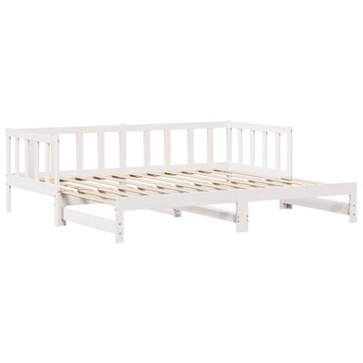 vidaXL Sofá cama nido con cajones madera maciza pino blanca 80x200 cm