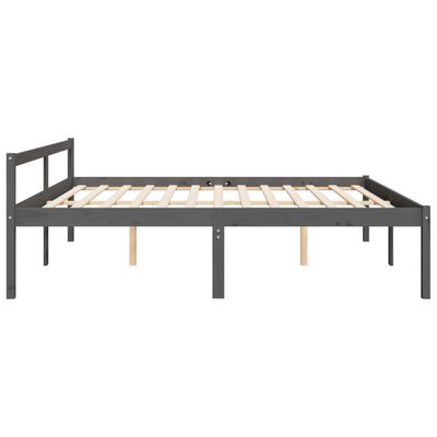 vidaXL Cama para personas mayores madera maciza pino gris 200x200 cm