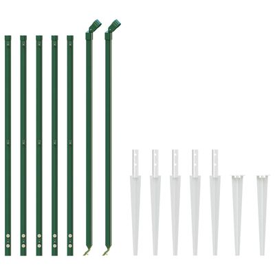 vidaXL Cerca de alambre con pinchos de anclaje verde 1,1x10 m