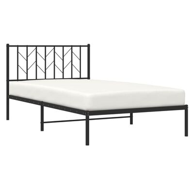 vidaXL Estructura de cama con cabecero metal negro 107x203 cm