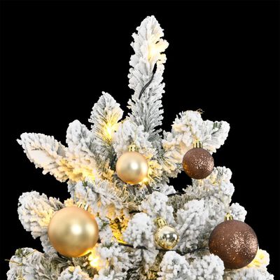 vidaXL Árbol de Navidad artificial con bisagras 300 LED y bolas 180 cm