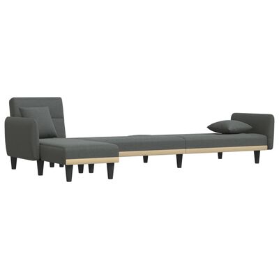 vidaXL Sofá cama en forma de L tela gris oscuro 275x140x70 cm