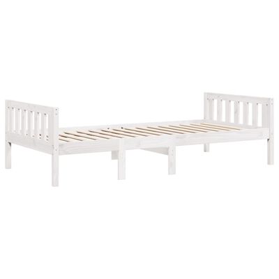 vidaXL Cama para niños sin colchón madera maciza pino blanca 75x190 cm