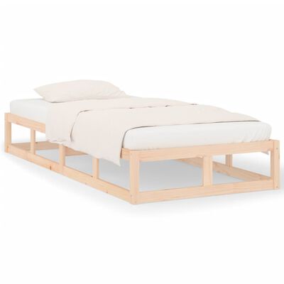 vidaXL Estructura de cama individual de madera maciza 90x190 cm