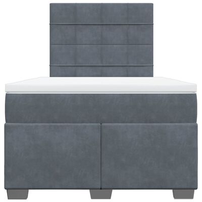 vidaXL Cama box spring con colchón terciopelo gris oscuro 120x200 cm