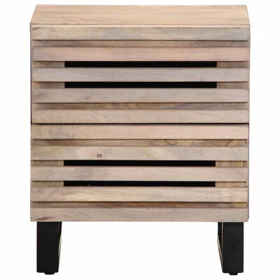 vidaXL Mesitas de noche 2 uds madera de mango blanqueado 40x34x46 cm