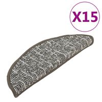 vidaXL Alfombras de peldaños de escalera 15 uds antracita 56x20 cm