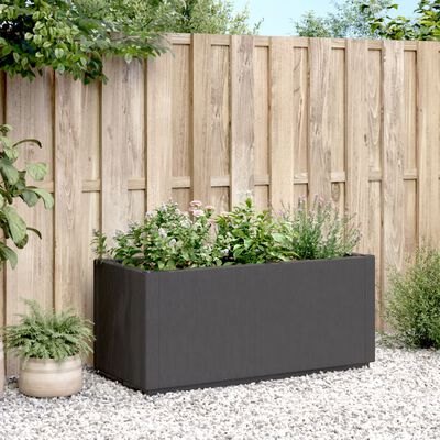 vidaXL Jardinera PP gris oscuro 80x36x35 cm