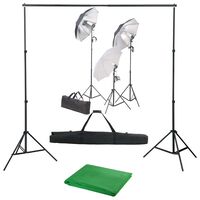 vidaXL Kit de estudio fotográfico con set de luces y fondo