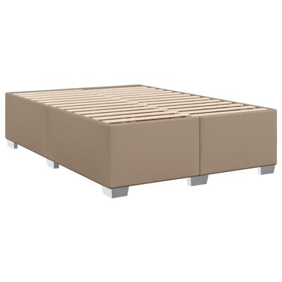 vidaXL Cama box spring con colchón cuero sintético capuchino 140x200cm