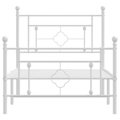 vidaXL Estructura cama sin colchón con estribo metal blanco 100x200 cm