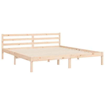 vidaXL Estructura de cama de matrimonio con cabecero madera maciza