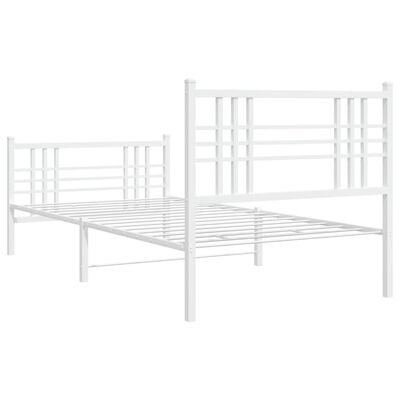 vidaXL Estructura cama sin colchón con estribo metal blanco 100x190 cm