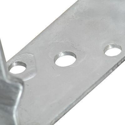 vidaXL Anclajes de valla 2 uds acero galvanizado plateado 14x6x15 cm