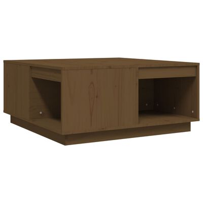 vidaXL Mesa de centro madera maciza de pino marrón miel 80x81x36,5 cm