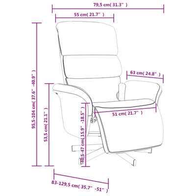 vidaXL Sillón reclinable de masaje con reposapiés tela negra