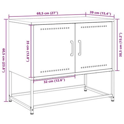 vidaXL Mueble para TV de acero gris antracita 68,5x39x60,5 cm