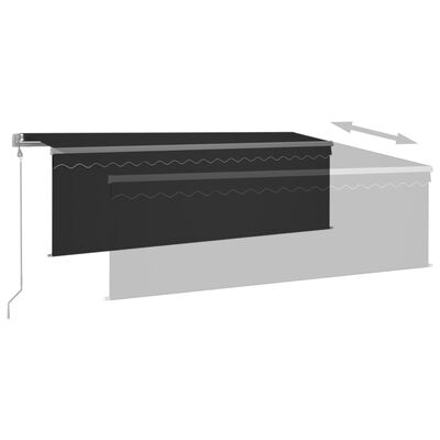 vidaXL Toldo retráctil automático con persiana gris antracita 4,5x3 m