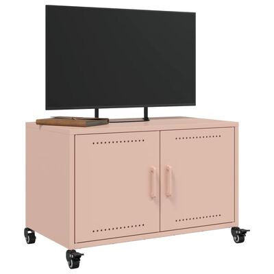 vidaXL Mueble de TV acero rosa 68x39x43,5 cm